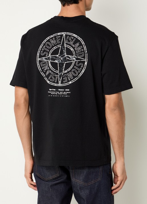 Stone Island 12002 T-shirt met logo- en backprint