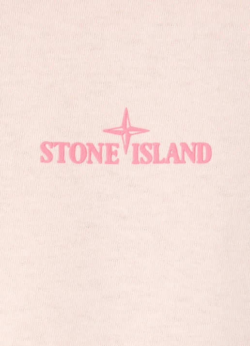 Stone Island 2100001 T-shirt met logo- en backprint - detail 2 lichtroze