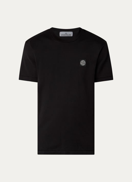 Stone Island 2100027 T-shirt met logo - voorkant 4 zwart