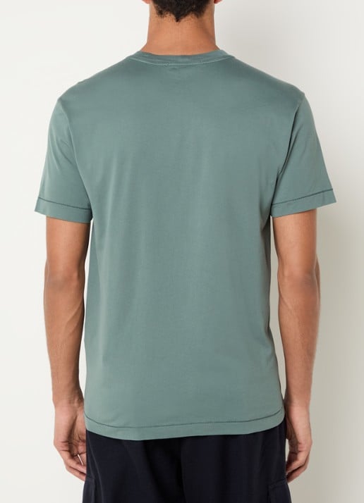 Stone Island 2100027 T-shirt met logo - achterkant zeegroen