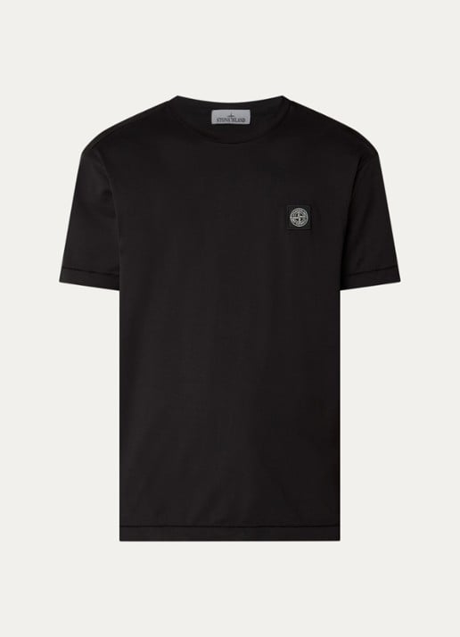 Stone Island 2100027 T-shirt met logo - voorkant 2 donkerblauw