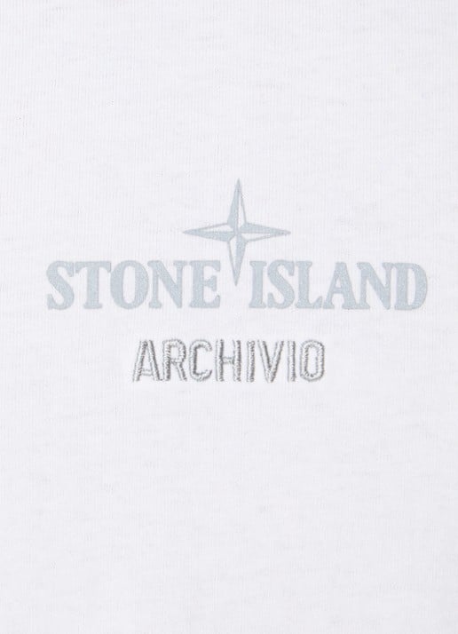 Stone Island 2100033 T-shirt met logo- en backprint - detail 5 wit