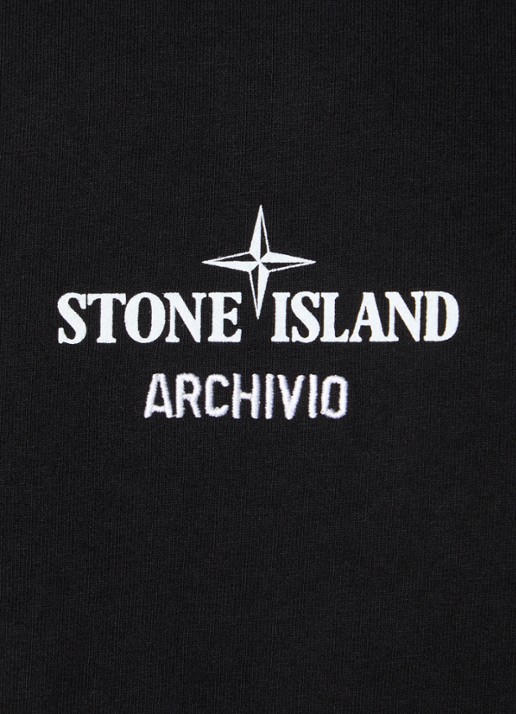 Stone Island 2100033 T-shirt met logo- en backprint - detail 5 zwart