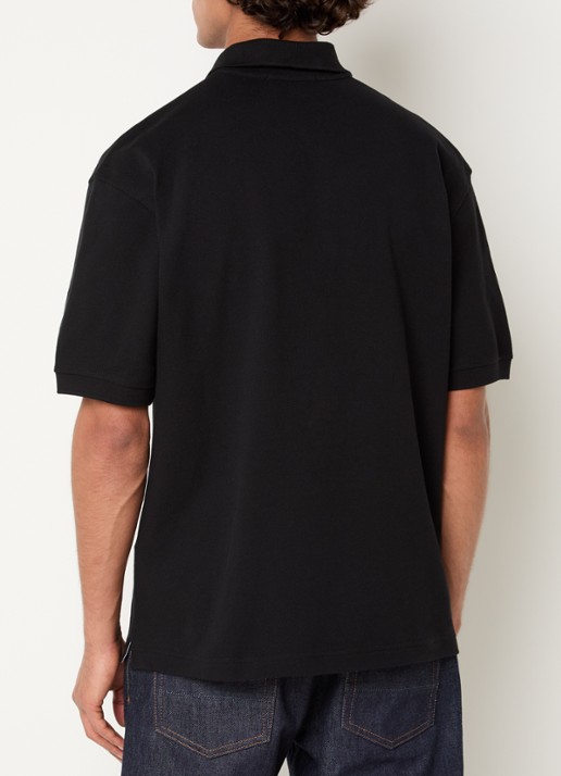 Stone Island 2200002 Regular fit polo met logoborduring - achterkant 5 zwart