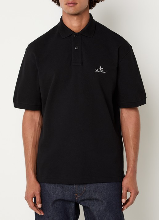 Stone Island 2200002 Regular fit polo met logoborduring - detail 3 zwart