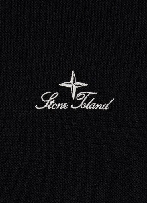 Stone Island 2200002 Regular fit polo met logoborduring - detail 4 zwart