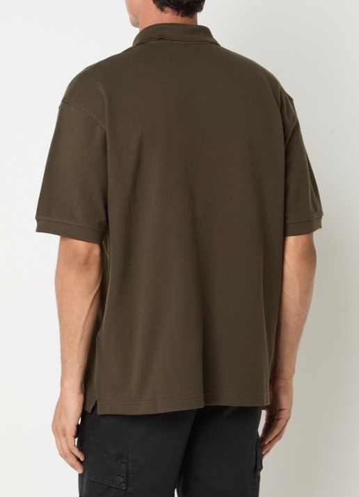 Stone Island 2200002 Regular fit polo met logoborduring - achterkant 5 mosgroen