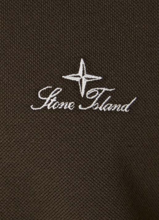 Stone Island 2200002 Regular fit polo met logoborduring - detail 2 mosgroen