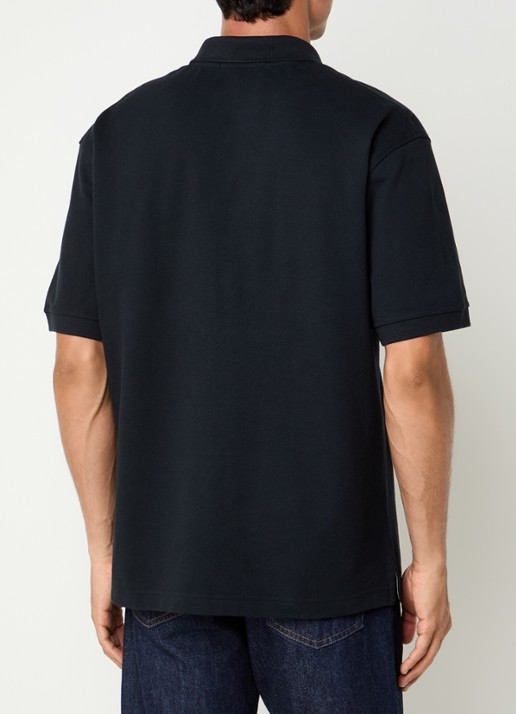 Stone Island 2200002 Regular fit polo met logoborduring - achterkant donkerblauw