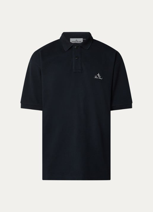 Stone Island 2200002 Regular fit polo met logoborduring - voorkant 2 donkerblauw