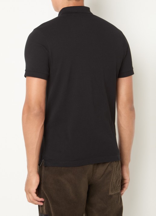 Stone Island 2200008 Slim fit polo van piqué katoen met logo - achterkant 3 zwart