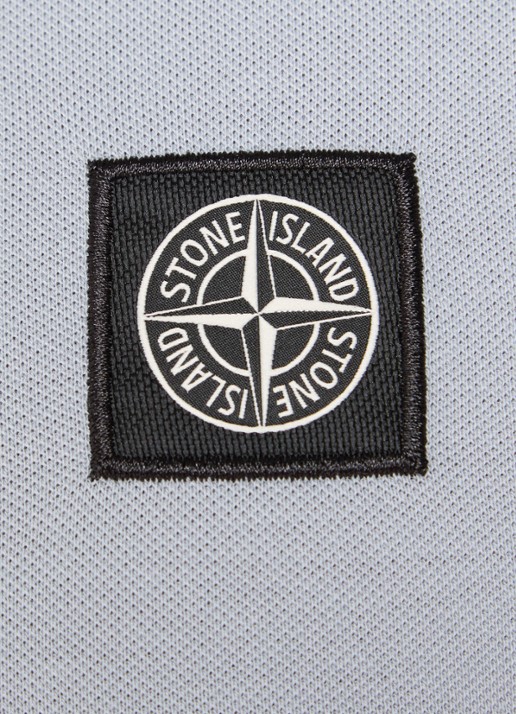 Stone Island 2200008 Slim fit polo van piqué katoen met logo - detail 2 donkerblauw