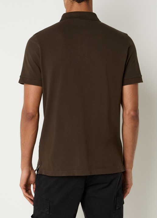 Stone Island 2200008 Slim fit polo van piqué katoen met logo - achterkant 5 bronsgroen