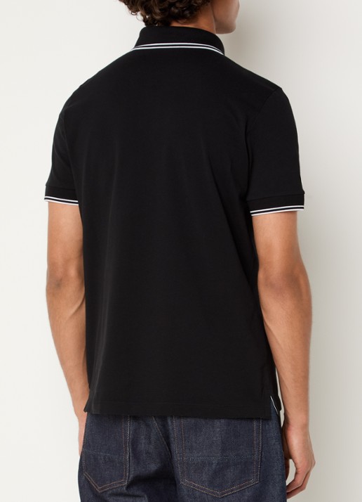 Stone Island 2200010 Regular fit polo met logoborduring - achterkant zwart