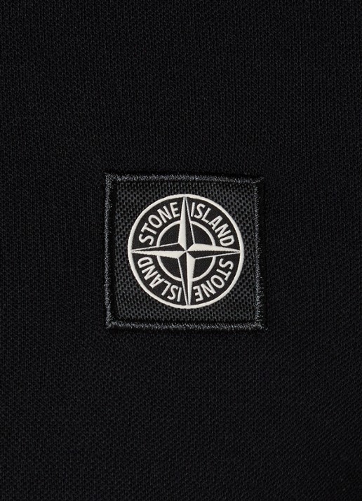 Stone Island 2200010 Regular fit polo met logoborduring - detail 5 zwart