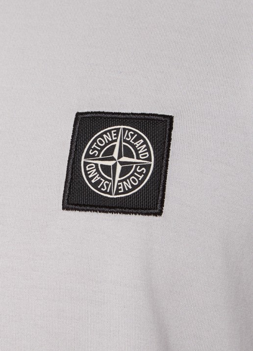 Stone Island 24113 T-shirt met logo - detail 2 lichtgrijs