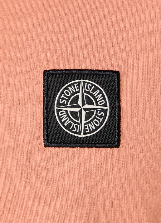 Stone Island 24113 T-shirt met logo - detail 2 abrikoos