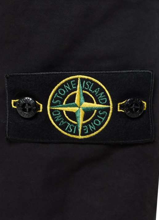 Stone Island 3100033 Slim fit cargobroek in wolblend met klepzakken - detail 3 zwart