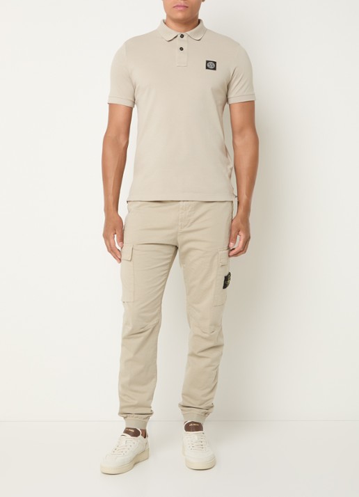 Stone Island 3100033 Slim fit cargobroek in wolblend met klepzakken - voorkant 3 beige