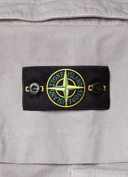 Stone Island 3100033 Tapered fit cargobroek met steekzakken en logo - detail 3 grijs