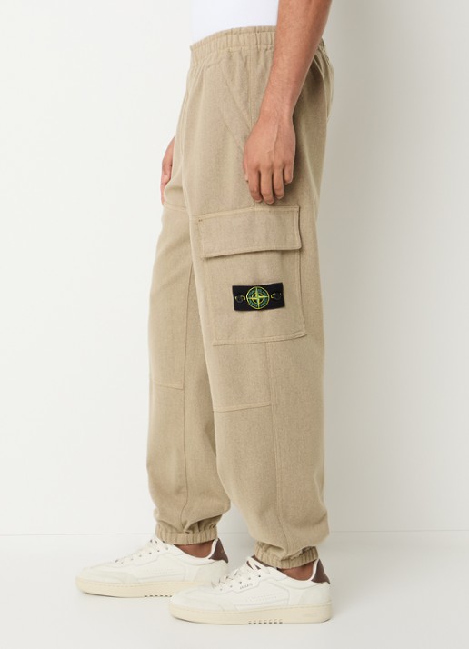Stone Island 3100050 Tapered fit joggingbroek met steekzakken - detail 5 beige