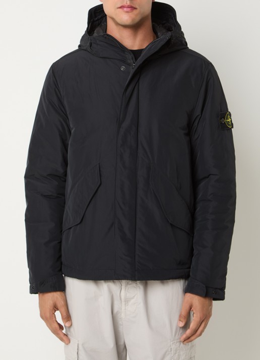 Stone Island S0A26 gewatteerde parka met capuchon en steekzakken