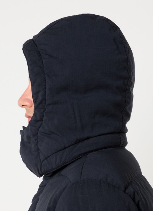 Stone Island 4100063 Puffer jack van scheerwol met donsvulling en afneembare capuchon - detail 2 donkerblauw