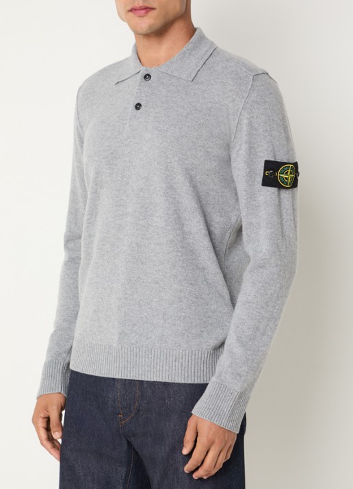 Stone Island S00B4 fijngebreide trui van scheerwol met polokraag