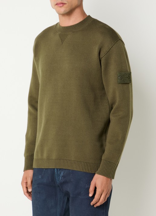 Stone Island S00FM fijngebreide trui in wolblend met logo