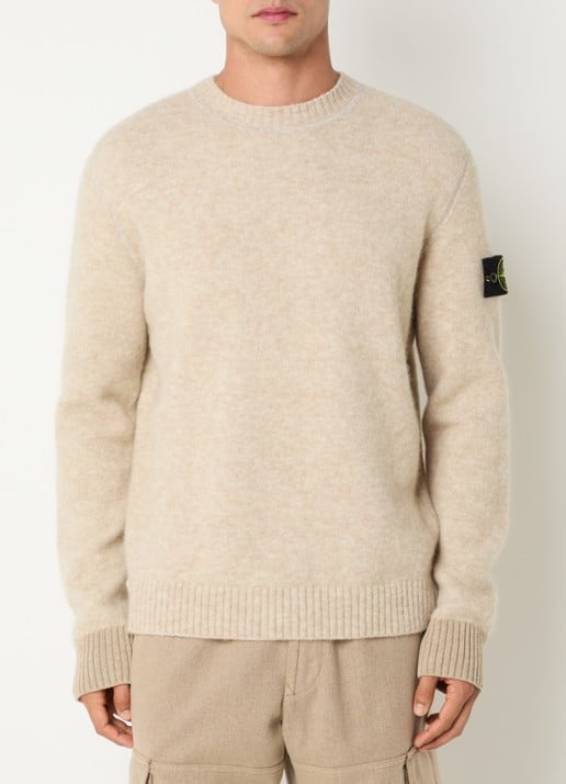 Stone Island S0N22 fijngebreide trui in wolblend met logo