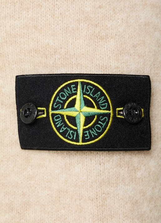 Stone Island 5100050 Fijngebreide trui in wolblend met logo - detail 5 beige
