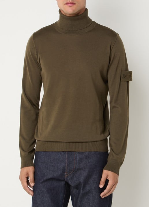 Stone Island 00066 fijngebreide pullover van scheerwol met col