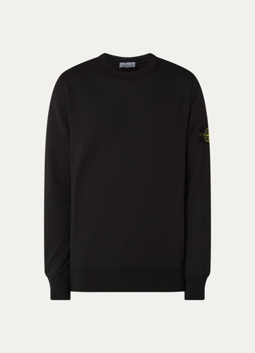 Stone Island 6100060 Sweater met logo - voorkant 3 zwart