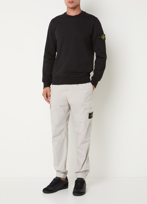 Stone Island 6100060 Sweater met logo - voorkant 4 zwart