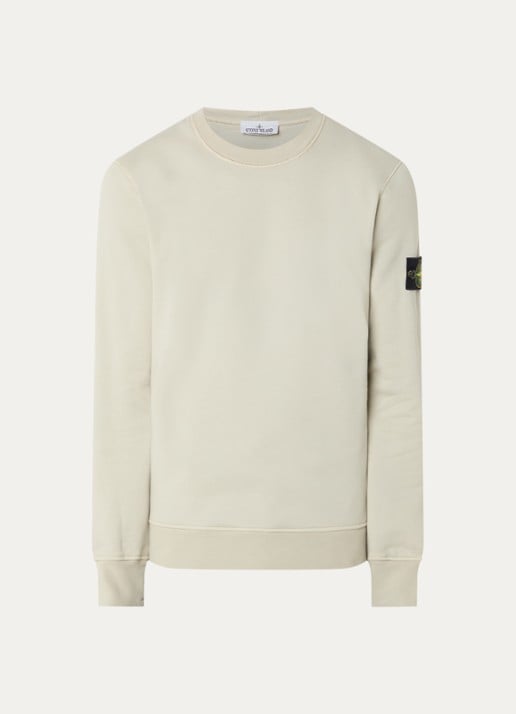 Stone Island 6100060 Sweater met logo - voorkant 3 lindegroen