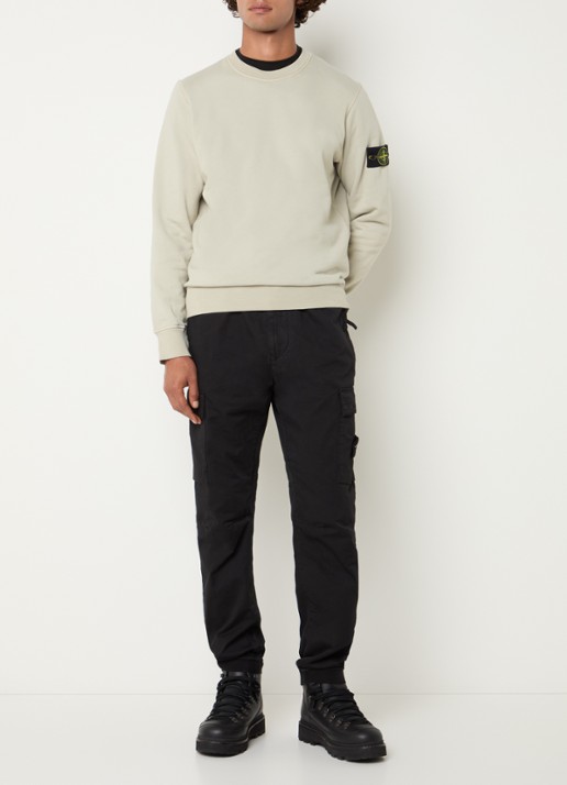 Stone Island 6100060 Sweater met logo - voorkant 4 lindegroen