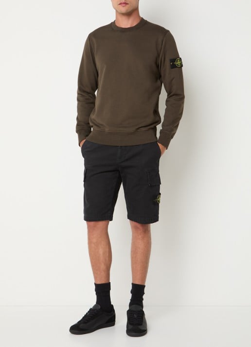 Stone Island 6100060 Sweater met logo - voorkant 5 grijs