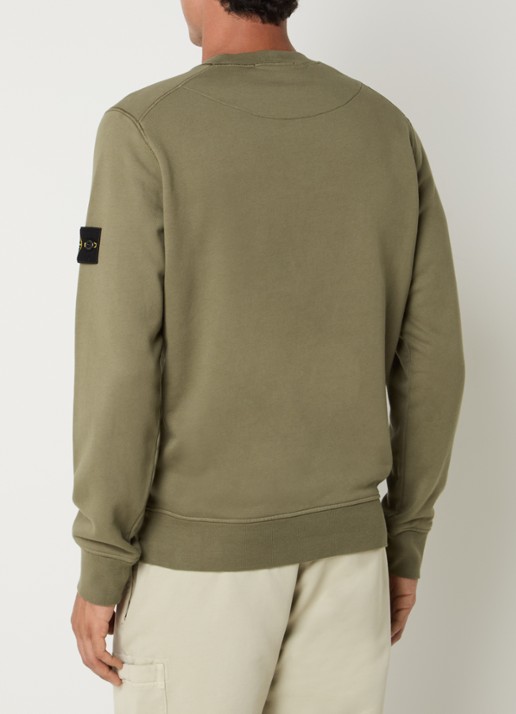 Stone Island 6100060 Sweater met logo - achterkant legergroen