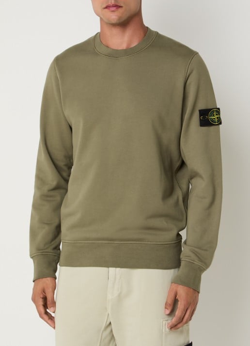 Stone Island 6100060 Sweater met logo - detail 4 legergroen