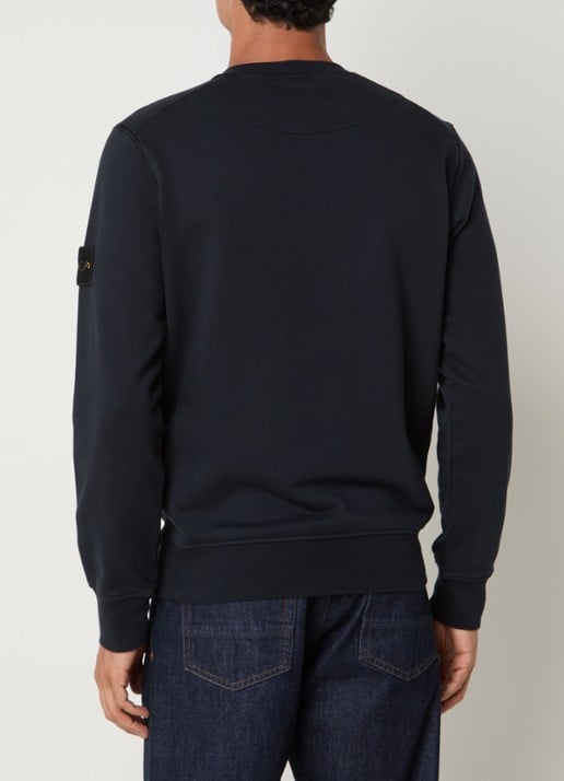 Stone Island 6100060 Sweater met logo - achterkant donkerblauw