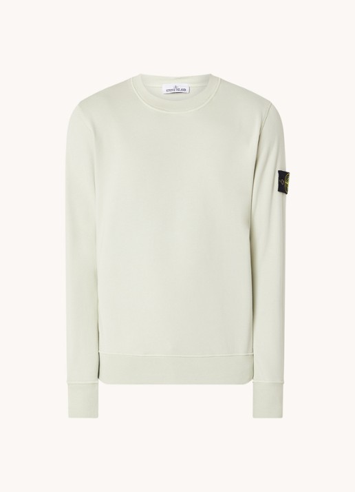 Stone Island 63051 sweater met logo - voorkant 4 lindegroen