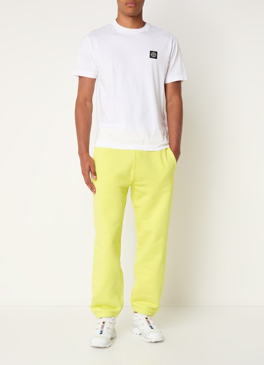 Stone Island 632X5 tapered fit joggingbroek met steekzakken - voorkant 3 citroengeel