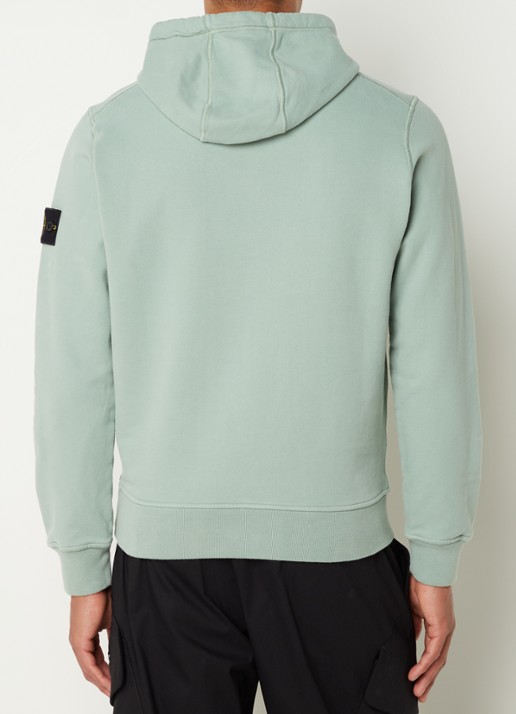 Stone Island 64120 Hoodie met logo - achterkant 5 lindegroen