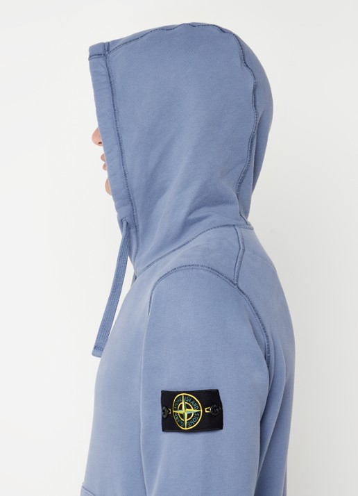 Stone Island 64120 Hoodie met logo - detail 2 staalblauw