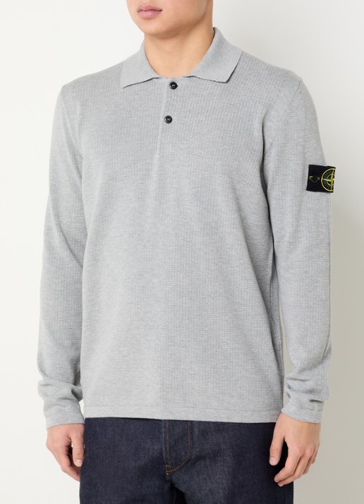 Stone Island 64349 fijngebreide trui met polokraag en logo