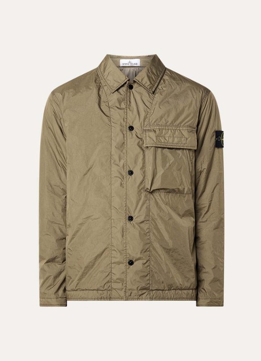 Stone Island 77087 jack met borstzak en logo - voorkant 5 mosgroen