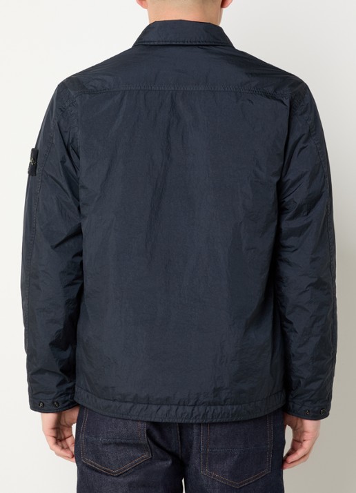 Stone Island 77087 jack met borstzak en logo - achterkant donkerblauw
