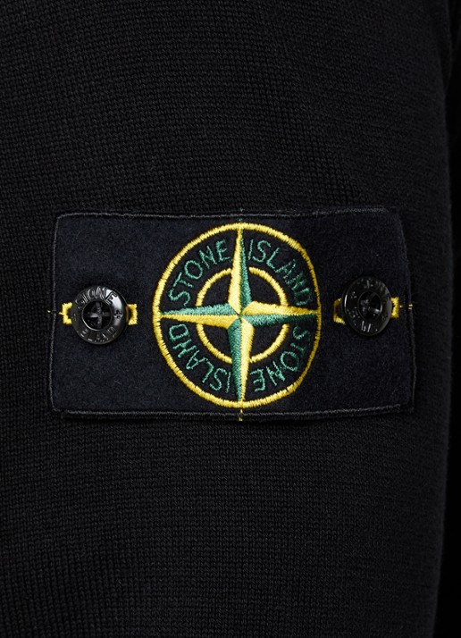 Stone Island 86002 fijngebreide trui met logo - detail 2 zwart