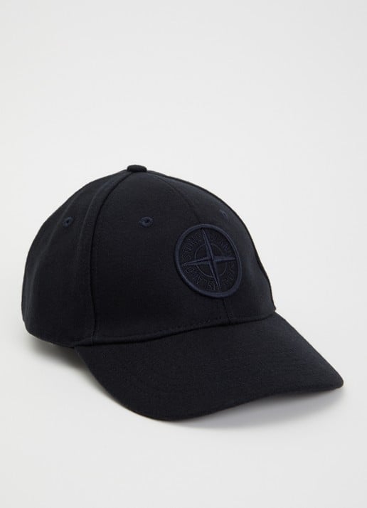 Stone Island 9100010 Pet in wolblend met logoborduring