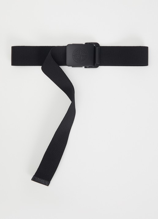 Stone Island 9300001 Riem met logo - voorkant 2 zwart